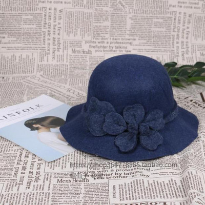 Κομψό γυναικείο καπέλο με 3D λουλούδια σε μαύρο, μπλε, κόκκινο, μπεζ και καφέ χρώμα