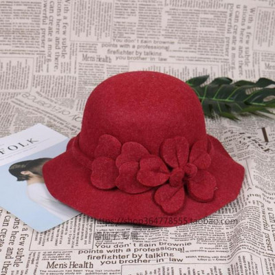 Κομψό γυναικείο καπέλο με 3D λουλούδια σε μαύρο, μπλε, κόκκινο, μπεζ και καφέ χρώμα