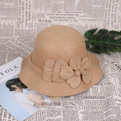 Κομψό γυναικείο καπέλο με 3D λουλούδια σε μαύρο, μπλε, κόκκινο, μπεζ και καφέ χρώμα