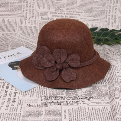 Κομψό γυναικείο καπέλο με 3D λουλούδια σε μαύρο, μπλε, κόκκινο, μπεζ και καφέ χρώμα