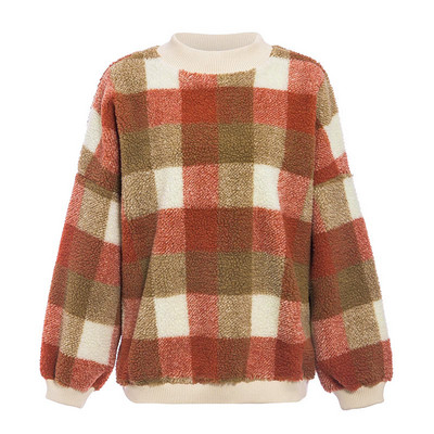 Alkalmi női kockás pulóver magas gallérral, két színben