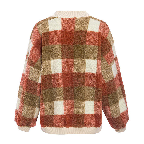 Alkalmi női kockás pulóver magas gallérral, két színben