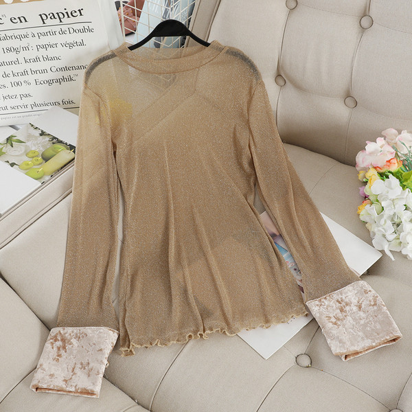 Stílusos női bársonyruha övvel és gombokkal bézs és fekete színben