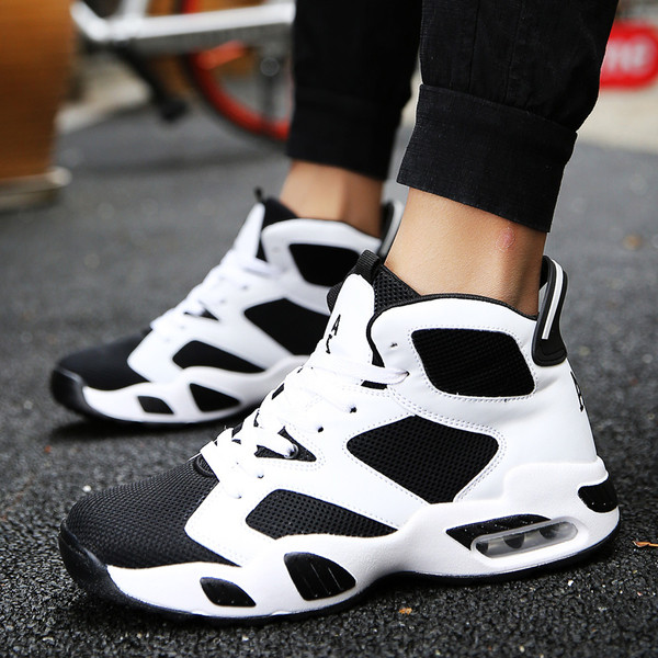 Casual Ανδρικά αθλητικά παπούτσια με παχιά σόλα με κόκκινο, μαύρο και λευκό χρώμα