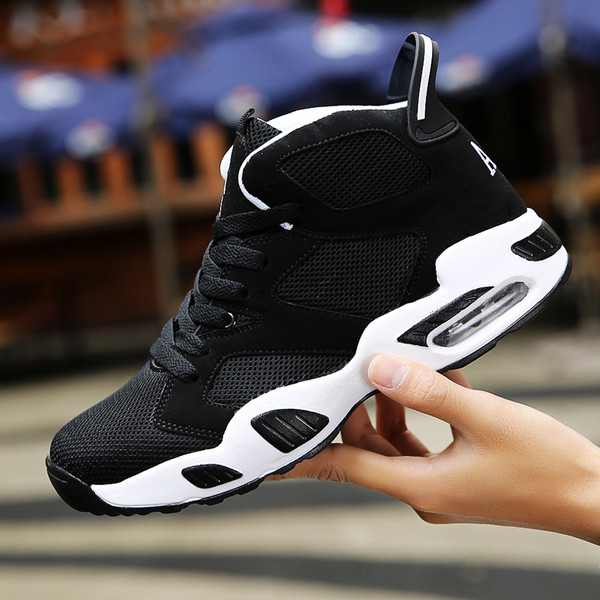 Casual Ανδρικά αθλητικά παπούτσια με παχιά σόλα με κόκκινο, μαύρο και λευκό χρώμα