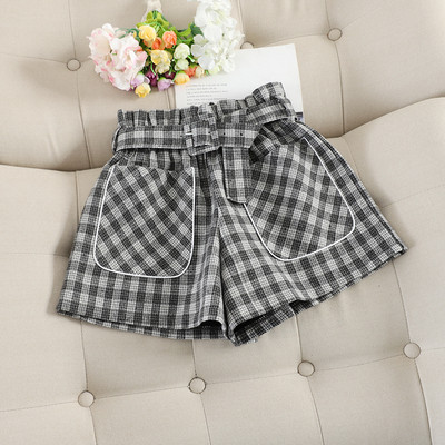 Γυναικείο καρό παντελόνι με τσέπες μικρού μήκους σε τέσσερα χρώματα