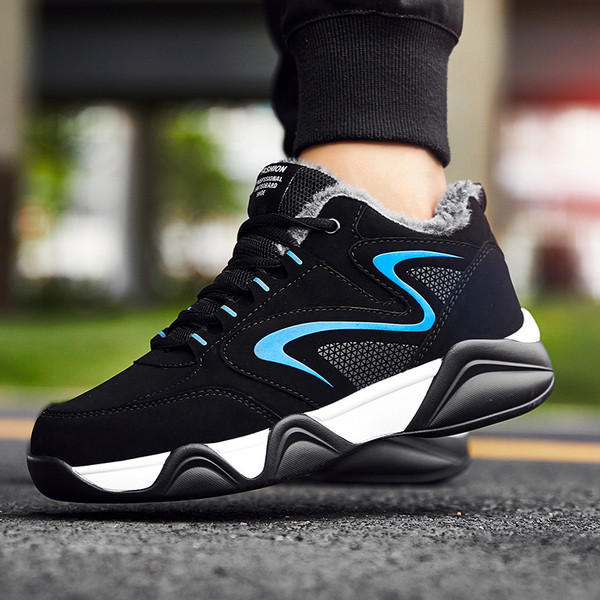 Adidași casual de iarnă cu căptușeală moale și șireturi în trei culori