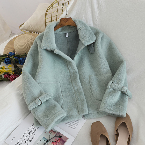 Palton scurt de dama cu buzunare in diferite culori