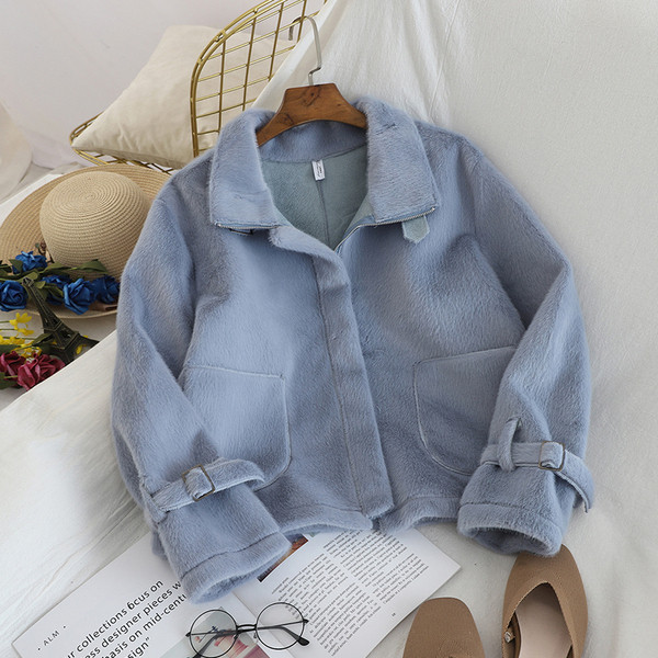 Palton scurt de dama cu buzunare in diferite culori