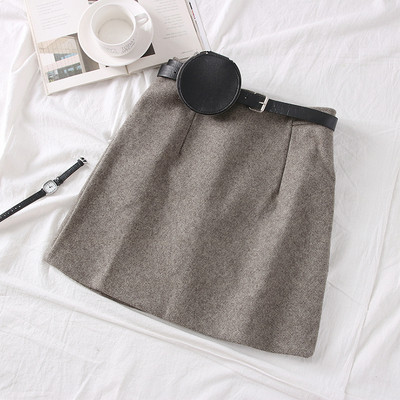 Μοντέρνα γυναικεία φούστα με ζώνη σε τρία χρώματα