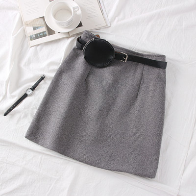 Μοντέρνα γυναικεία φούστα με ζώνη σε τρία χρώματα