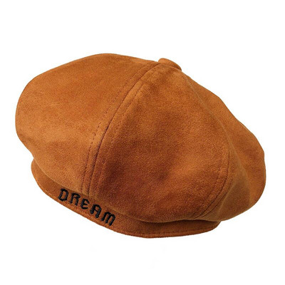 Γυναικείο μπεζ βελούδο  καπέλο σε γκρι, καφέ, μπεζ, κόκκινο και κίτρινο χρώμα