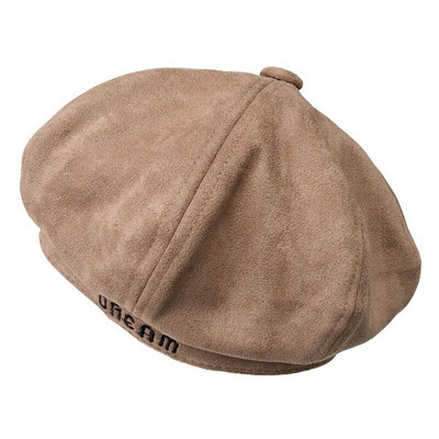 Γυναικείο μπεζ βελούδο  καπέλο σε γκρι, καφέ, μπεζ, κόκκινο και κίτρινο χρώμα