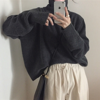 Pulover de iarnă de damă elegant cu guler polo înalt în mai multe culori