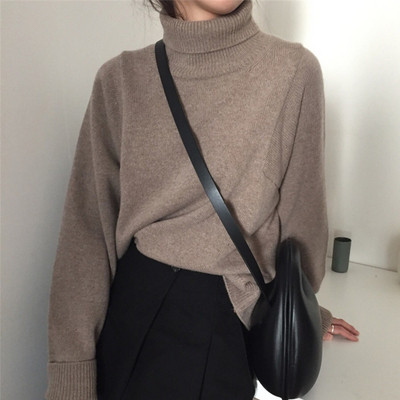 Pulover de iarnă de damă elegant cu guler polo înalt în mai multe culori