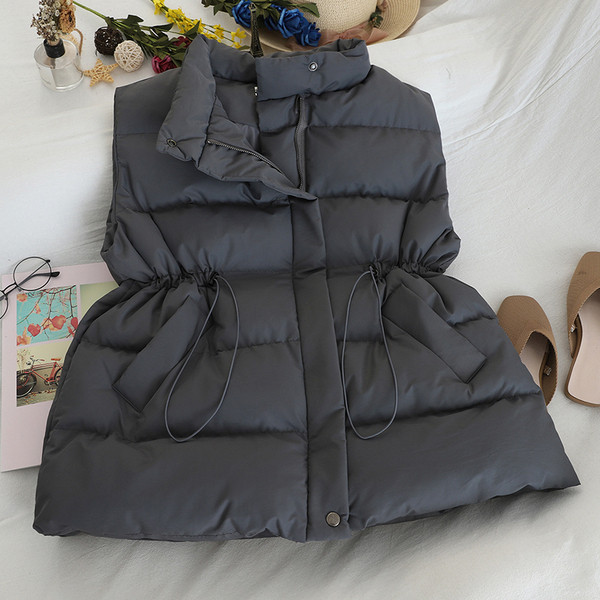 Casual γυναικείο γιλέκο με τσέπες και κορδόνια σε διάφορα χρώματα