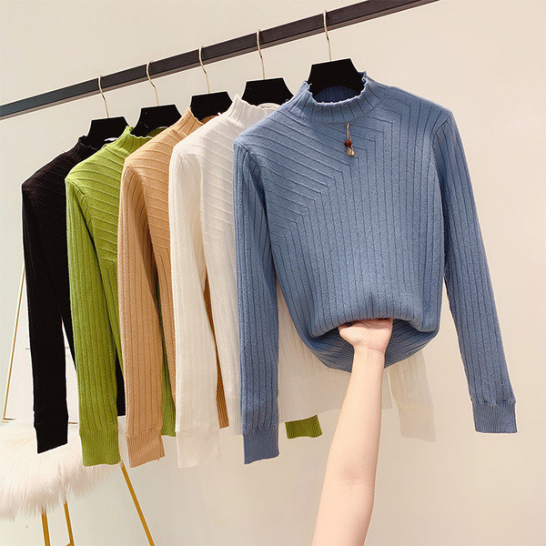 Modern női pulóver O-nyakkal, többféle színben