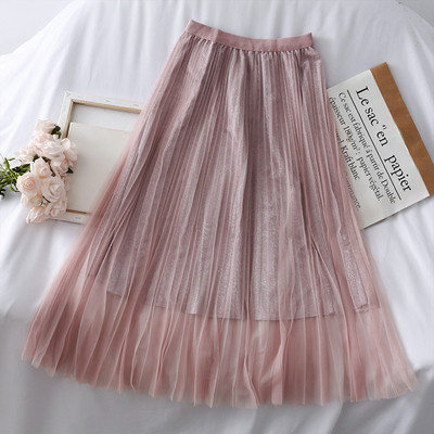 Modern női redős szoknya magas derékkal több színben