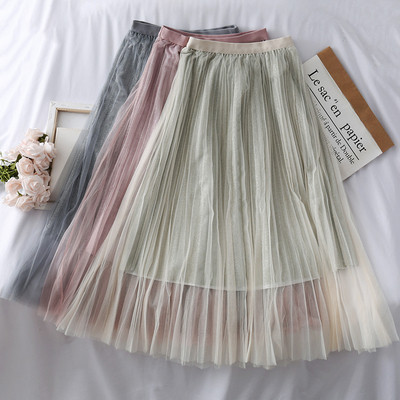 Modern női redős szoknya magas derékkal több színben