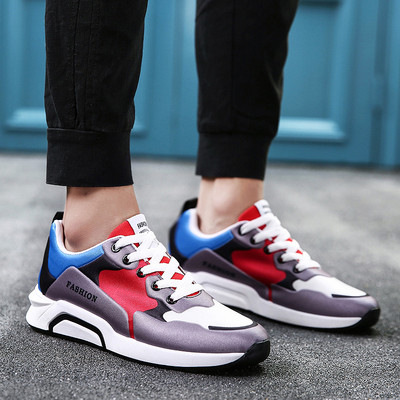 Καθημερινά ανδρικά αθλητικά παπούτσια με επιγραφή και παχιά σόλα σε τρία χρώματα