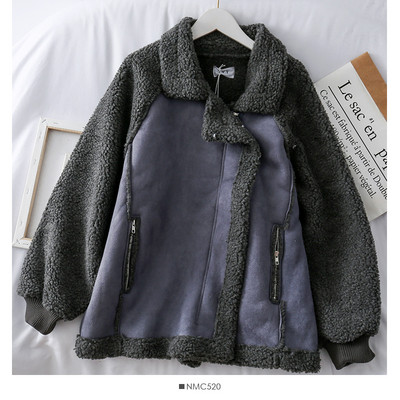 Γυναικείο παλτό με φερμουάρ και τσέπη σε διάφορα χρώματα