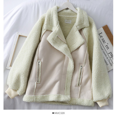 Γυναικείο παλτό με φερμουάρ και τσέπη σε διάφορα χρώματα