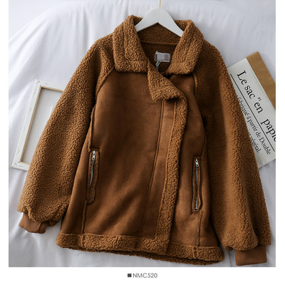 Γυναικείο παλτό με φερμουάρ και τσέπη σε διάφορα χρώματα