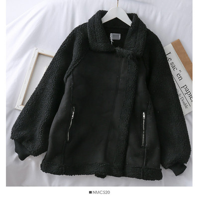 Γυναικείο παλτό με φερμουάρ και τσέπη σε διάφορα χρώματα