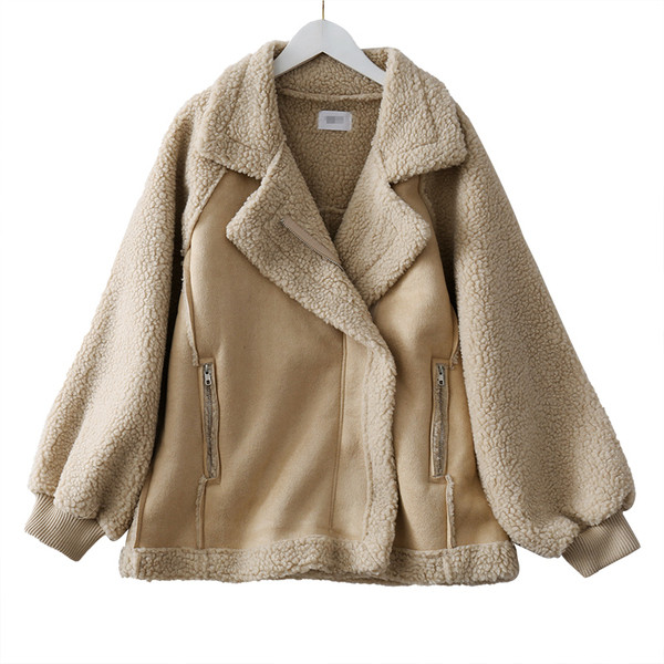 Γυναικείο παλτό με φερμουάρ και τσέπη σε διάφορα χρώματα