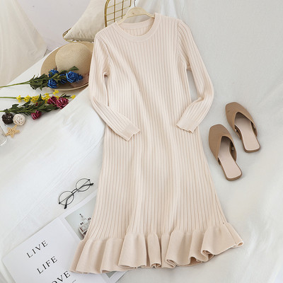 Χειμερινό γυναικείοφόρεμα με μακριά μανίκια σε διαφορετικά χρώματα