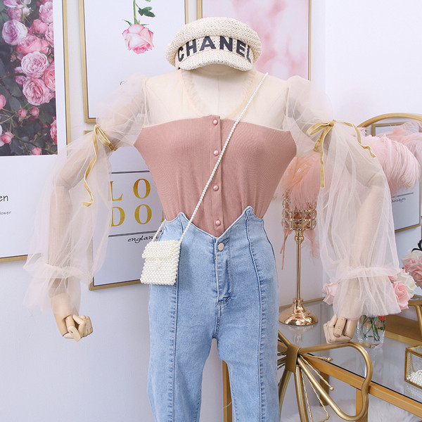 Νέο μοντέλο γυναικεία μπλούζα με λαιμόκοψη στο ροζ και μαύρο χρώμα