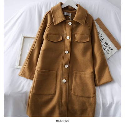 Μοντέρνο γυναικείο παλτό με κουμπιά και τσέπη σε διάφορα χρώματα