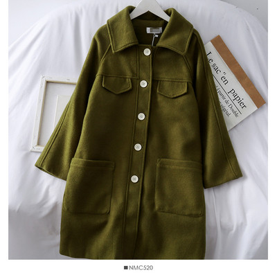 Μοντέρνο γυναικείο παλτό με κουμπιά και τσέπη σε διάφορα χρώματα