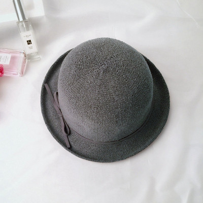 Κομψό γυναικείο καπέλο με κορδέλα σε μπεζ, ροζ, γκρι, μαύρο και καφέ χρώμα