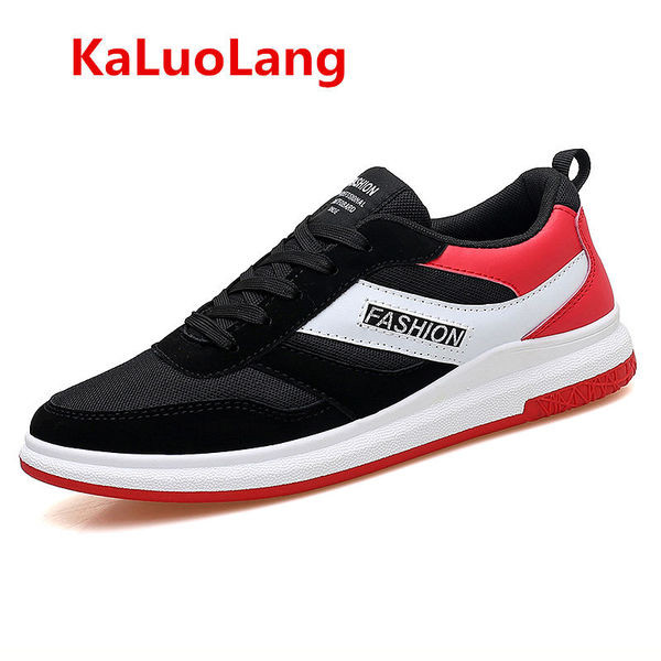 Alkalmi férfi tornacipő piros és fekete fűzővel