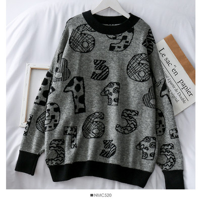 Καθημερινό γυναικείο πουλόβερ με ωοειδές λαιμόκοψη και εφαρμογή σε τρία χρώματα