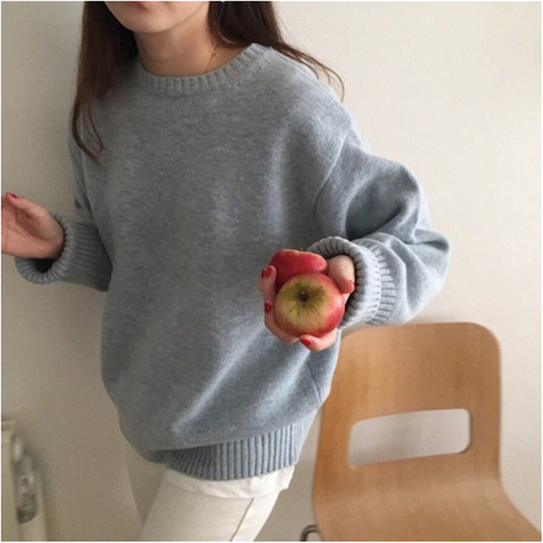 Pulover de dama toamna-iarna cu decolteu rotund in mai multe culori