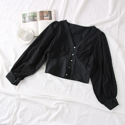 Νέο μοντέλο γυναικεία μπλούζα με λαιμόκοψη στο άσπρο, μαύρο και καφέ χρώμα