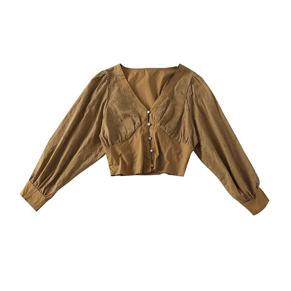 Νέο μοντέλο γυναικεία μπλούζα με λαιμόκοψη στο άσπρο, μαύρο και καφέ χρώμα