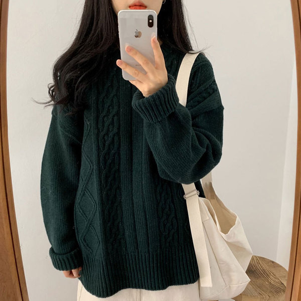 Χειμερινό γυναικείο πουλόβερ σε γκρι, μαύρο και κίτρινο χρώμα