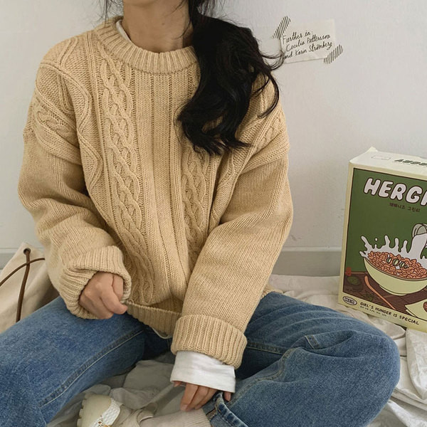 Χειμερινό γυναικείο πουλόβερ σε γκρι, μαύρο και κίτρινο χρώμα