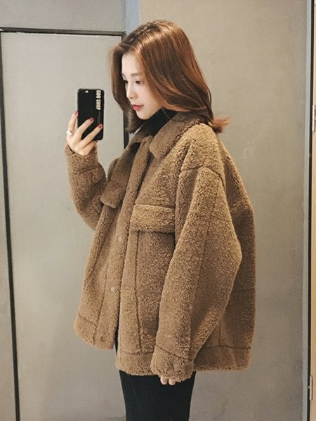 Palton de puf de iarnă pentru femei în alb și maro