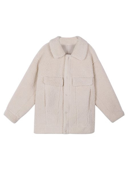 Palton de puf de iarnă pentru femei în alb și maro