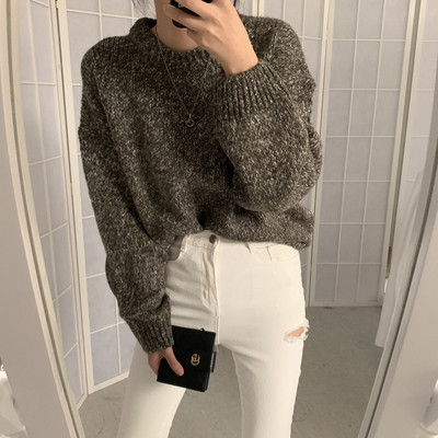 Pulover de dama modern cu decolteu rotund in mai multe culori