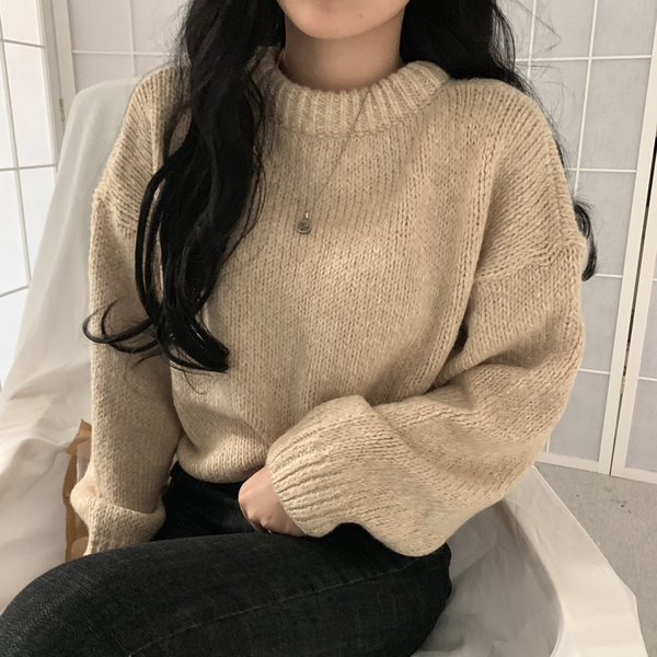 Pulover de dama modern cu decolteu rotund in mai multe culori