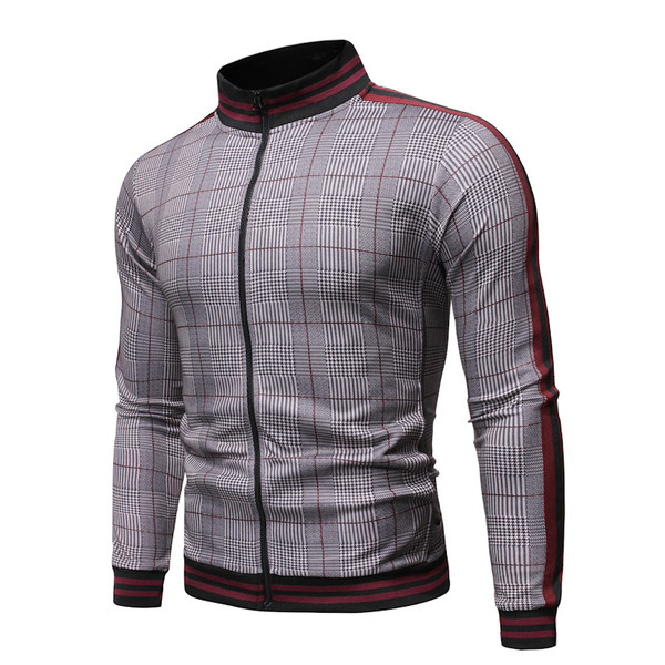 Alkalmi férfi őszi kabát magas gallérral szürke színben