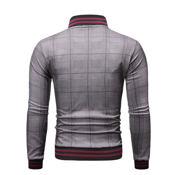 Alkalmi férfi őszi kabát magas gallérral szürke színben