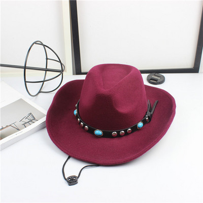 Καπέλο Cowboy με πέτρες και τρουξ σε μπεζ, καφέ, μαύρο και μπορντό χρώμα