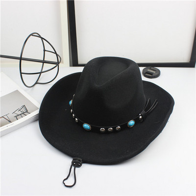 Καπέλο Cowboy με πέτρες και τρουξ σε μπεζ, καφέ, μαύρο και μπορντό χρώμα