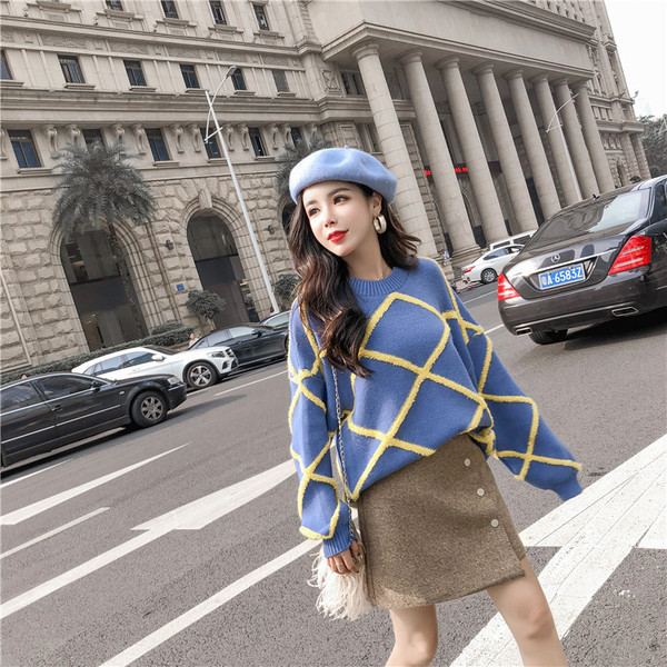 Γυναικείο πουλόβερ με μακριά μανίκια σε δύο χρώματα